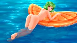 fap_ceo green_hair olivia_(fap_ceo) pink_toenails presenting sea