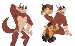 abs anthro balls biceps billy_buns bulge bunny canid canine canis eating_ass fur furry gay hank_howell_(piti_yindee) jockstrap male male/male male_only mammal muscular_anthro muscular_male pecs penis seyrmo size_difference underwear wolf