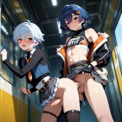 1futa ai_generated anal balls belle_(zenless_zone_zero) big_penis blush dickgirl femboy futa_on_femboy futa_on_male futa_sans_pussy futanari gay girly hoyoverse ian8766_(artist) intersex male male_only mihoyo outdoors outside partially_clothed penis pov precum public rule_63 self_upload sweat teasing testicles trap uncensored yaoi zenless_zone_zero