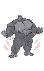 absurd_res ape big_muscles edit genitals gorilla haplorhine hi_res huge_muscles humanoid_genitalia humanoid_hands humanoid_penis male male_only mammal megawaffle_(artist) muscular penis primate solo