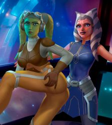 2girls ahsoka_tano female female_only hera_syndulla multiple_girls rzhevskii star_wars star_wars_rebels stylussnake togruta twi'lek