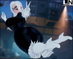 ass ass_focus black_cat_(marvel) butt_focus catsuit felicia_hardy fortnite hud leather lewd_nite marvel marvel_comics offscreen_character spider-man spider-man_(series) tagme tight_clothing