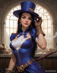 ai_generated caitlyn_kiramman dress hat league_of_legends portrait tastamoza video_game_character