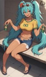 ai_generated aqua_eyes ayakonarts brazil brazilian brazilian_female brazilian_flag brazilian_miku can hatsune_miku vocaloid