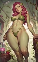 ai ai_generated dc_comics gotham_city_sirens green_skin poison_ivy red_hair shpauz stable_diffusion