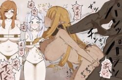 1boy 3girls ass_shake ass_slap barely_clothed big_breasts bikini blonde_hair blush butt_slap choking dark-skinned_male dominant_male elf elf_ears elf_female femsub flamme_(sousou_no_frieren) frieren human maledom micro_bikini milf moaning moaning_in_pleasure neck_grab penetration red_hair rough_sex sakuram0302_(artist) serie_(sousou_no_frieren) sex sex_from_behind skimpy skimpy_bikini sousou_no_frieren spanking submissive_female undersized_clothes white_hair