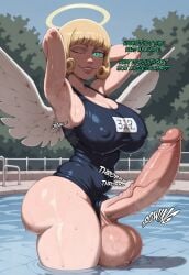 1futa ai_generated angel angel_wings balls ballsack bangs big_balls big_breasts big_penis blonde_hair breasts breath bubble_ass bubble_butt child_bearing_hips english english_text erect_penis erection feathered_wings futa_only futanari green_eyes halo hana_kurusu hi_res high_resolution highres huge_ass huge_balls huge_cock hyper_penis jujutsu_kaisen large_ass large_breasts large_penis light-skinned_futanari light_skin looking_at_viewer musk musk_clouds nipple_bulge one-piece_swimsuit one_eye_closed onomatopoeia penis pool poolside school_swimsuit shiny_skin side_view sidelocks smile smiling smiling_at_viewer smug solo solo_futa steam steaming_body sweat sweatdrop sweating sweaty swimsuit swimwear text text_bubble thick_thighs throbbing throbbing_penis veiny_penis wet wet_body wet_skin wide_hips wings