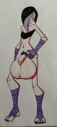 1futa balls black_and_purple_hair black_toenails bottomless choker clothed clothing colored_pencil_(artwork) futa_only futanari gloves hair_over_one_eye half-dressed hand_on_hip huge_balls human hyper_balls light_skin massive_balls mostly_nude oc original_character oversized_balls painted_toenails pubic_hair red_eyes s3_studios short_hair small_penis solo stirrup_socks tiny_breasts traditional_art traditional_drawing_(artwork) traditional_media traditional_media_(artwork) two_tone_hair