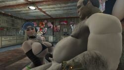 big_breasts big_penis blonde_hair curvy fallout_4 fat_bastard fat_man girl ugly_bastard ugly_man