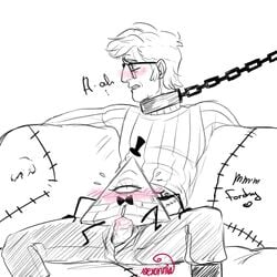 bill_cipher blush chains collar dialogue disney disney_channel gay gravity_falls line_art male_only penetration stanford_pines straight_hair what