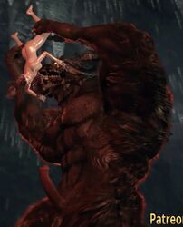 1boy 3d anthro_on_human dark_souls darklustsfm demon erection lara_croft lara_croft_(survivor) larger_male licking_breast low_res lowres male minotaur monster monster_cock smaller_female taurus_demon tomb_raider tongue