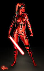 3d alien alien_girl areolae big_breasts black_toenails breasts clenched_hand completely_nude darth_hell darth_talon female female_only holding_weapon lightsaber looking_to_the_side naked navel nipples nude pussy red_skin science_fiction sith solo solo_female solo_focus standing star_wars star_wars:_legacy tattoo thighs twi'lek vagina weapon yellow_eyes