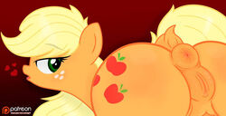 1girls anus applejack_(mlp) ass ass_focus big_ass big_butt bimbo blonde_hair bubble_ass bubble_butt butt_focus cutie_mark dat_ass earth_pony freckles friendship_is_magic godoffury horse looking_back my_little_pony pony presenting_ass pussy smooth_skin solo solo_female solo_focus tagme