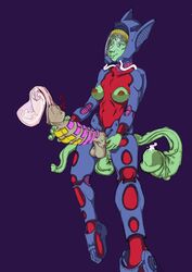 alien anthro big_penis futanari lief01 plain_background plug_suit purple_background solo_futa space tentacle