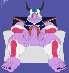 2020 5_toes alien bayron_(artist) big_balls big_feet big_penis boner bottomless dilf dragon_ball dragon_ball_z erection humanoid_feet king_cold male_only mrisolet muscular_male solo_male veiny_penis