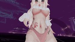 animated cat_ears crop_top fiery_fox underboob vrchat_avatar