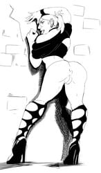 anus ass female high_heels hivethebastard lyren_(hivebastard) presenting prominent_nose pussy sketch