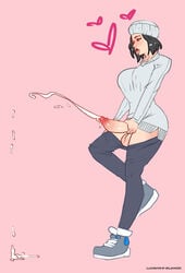 1futa big_balls big_penis black_hair blush bolapistarize clothing cum cum_drip ejaculation excessive_cum foreskin futa_only futanari gaping_mouth heart holding_penis intersex looking_at_penis no_panties orgasm pants_down penis projectile_cum solo solo_futa testicles tongue_out