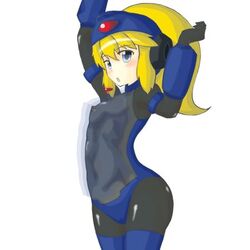 blush breasts esan mega_man mega_man(classic) rokko-chan rokko-chan_(character)