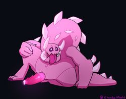 1boy black_sclera claws corrupted corrupted_gem gem gem_(species) horns human hybrid kaiju male male_only monster monster_steven nails pink_penis pink_skin precum slit solo spiked_tail spikes steven_quartz_universe steven_universe steven_universe_future tail tongue_out