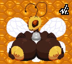 1boy 1girls 4_arms 5_fingers aliasing antennae anthro anthrofied areolae arthropod bee bee_girl between_breasts big_breasts black_eyes black_skin breast_grab breasts cleavage dark_skin female hands_on_breasts happy happy_sex huge_breasts huge_cock humanoid insect_girl insect_wings insects large_breasts looking_at_viewer multi_arm multi_limb naked nipples nude nude_female nudity original_character paizuri penis simple_background smile smiling smiling_at_viewer solo solo_female solo_focus vi-nsfw white_penis wings yellow_nipples yellow_skin