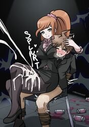 1boy 1girls ahe_gao bondage bound_to_chair boy_rape chair chair_bondage cum cum_on_body cum_on_leg cum_on_thigh cum_on_thighs danganronpa danganronpa_3 ejaculation excessive_cum female_on_top female_rapist femdom hand_on_head light-skinned_female light-skinned_male light_skin male_rape_victim malesub mosbles multiple_orgasms naegi_makoto nylons pantyhose rape restrained reverse_rape rope sitting sitting_on_lap sitting_on_person straight straight_hair tagme thigh_sex trembling yukizome_chisa