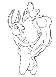 anthro beastars breasts canid canine canis chaoshetra duo featureless_breasts female female/female genitals hand_on_penis haru_(beastars) intersex intersex/female juno_(beastars) lagomorph leporid mammal penis penis_transformation rabbit transformation vein veiny_penis wolf