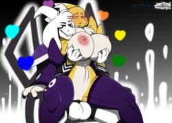 1boy 1girls anthro anthro_on_anthro asriel_dreemurr asriel_dreemurr_(god_form) balls big_breasts blush bovid breast_grab breasts caprine closed_eyes crossover digimon digimon_(species) female female_anthro female_penetrated femsub fur furry genitals goat hand_on_breast johnithanial male male/female male_anthro male_penetrating male_penetrating_female maledom mammal nipples penetration renamon sex smile stomach_bulge straight undertale undertale_(series) vaginal_penetration video_games