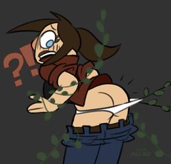 ass claire_redfield embarrassed female mallard mallardart pants_down plant resident_evil resident_evil_2 resident_evil_code_veronica resident_evil_revelations_2 surprised tentacle vines