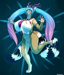 big_breasts blood bodily_fluids breasts danji-isthmus female hi_res mammal procyonid ring-tailed_cat