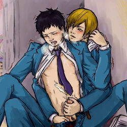 2boys ball_squeeze blush clothed_male_nude_male cmnm cum durarara!! handjob kida_masaomi male male_only male_urethral_insertion multiple_boys penis reach_around ryuugamine_mikado school school_uniform schoolboy spread_legs squeezing_testicles uncensored undressing unzipped urethral_fingering urethral_insertion yaoi