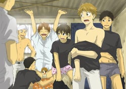 abe_takaya character_request hanai_azusa izumi_kousuke kazutoshi_oki locker_room male mihashi_ren mizutani_fumiki ookiku_furikabutte sakaeguchi_yuuto tajima_yuuichirou topless underwear undressing yaoi