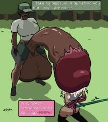 mawgapen maw_(mawgapen) park_(mawgapen) human humanoid_mouse vore cock_vore cum white_shirt green_shorts fingerless_gloves unwilling_prey forced futanari femboy trap hyper_genitalia human_pred text penis intersex tablet