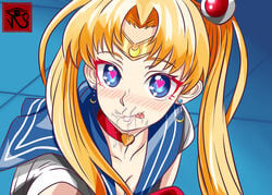 bishoujo_senshi_sailor_moon blonde_hair blue_eyes clothing cum female meme rapophizz sailor_moon sailor_moon_redraw_challenge sailor_senshi_uniform usagi_tsukino