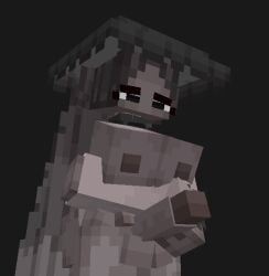 1futa 3d animated black_eyes black_hair blockbench doodle_world figura futanari gif green_skin grey_body hat humanized jerking jerking_off jerkingoff long_hair minecraft mourveil mushroom mushroom_girl mushroom_humanoid notaorange13_(artist) nude roblox roblox_game sad self_upload