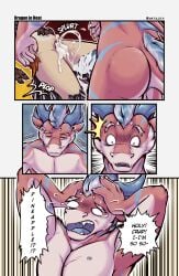 absurd_res after_sex aktiloth animal_genitalia anthro anthro_on_anthro anus avali bodily_fluids butt claws comic comic_panel cum cum_inside dragon excessive_cum excessive_genital_fluids eyebrows farsight_(character) feathered_wings feathers fur fur_markings gaping_slit genital_fluids genital_slit genitals half-erect hi_res horn interspecies leaking_cum male male/male markings multicolored_body multicolored_fur mythological_creature mythological_scalie mythology nude orange_eyes penis pineapple_(character) post_nut_clarity scalie shrinking size_transformation splurt tail tail_feathers thick_eyebrows transformation underfluffies wings