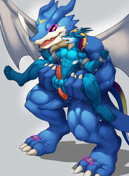 anal anthro beautifulpanda20 digimon digimon_(species) dragon exveemon gay genitals hi_res humanoid_genitalia humanoid_penis male male/male male_only penis raining ring size_difference teryx teryx_commodore yaoi