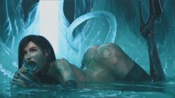 1girls 3d 3d_(artwork) all_the_way_through female female_focus female_only final_fantasy final_fantasy_vii final_fantasy_vii_remake gifdoozer interspecies large_breasts long_hair monster monster_on_female tagme tentacle tentacles tifa_lockhart