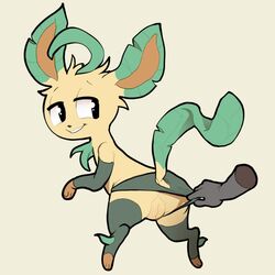 1:1 2019 3_toes ambiguous_gender ass black_eyes black_nose brown_markings clothing dipstick_ears disembodied_hand duo eeveelution female feral fur genitals half-closed_eyes itsunknownanon leaf leaf_ears leaf_tail leafeon leg_markings legwear looking_back markings multicolored_ears narrowed_eyes nintendo pokemon pokemon_(species) pussy quadruped simple_background socks_(marking) solo_focus stockings tan_body tan_fur toes two_tone_tail underwear underwear_pull video_games zoophilia