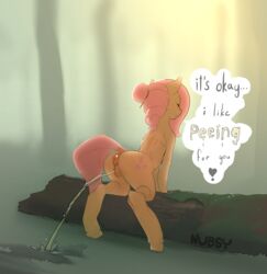 absurd_res anatomically_correct animal_genitalia animal_pussy anus bodily_fluids english_text equid equine equine_pussy female feral fluttershy_(mlp) friendship_is_magic furry genital_fluids genitals hi_res horse mammal my_little_pony nubsy peeing pony pussy solo text urine watersports