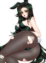 1girls ass breasts bunny_ears bunny_tail bunnysuit cleavage english_text female female_focus female_only hi_res large_ass large_breasts light-skinned_female light_skin pantyhose shapywa solo text thick_thighs thighs wide_hips marvel marvel_rivals hela hela_(marvel_rivals)