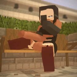 3d brianna_bones cuteskyler futa_only futanari gif jerking loop minecraft no_sound public solo tagme video