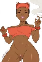 ai_generated big_breasts bitch comedy_central dark_skin down_angle drawn_together foxxy_love jeanbombila666 pussy pussy_juice vagina