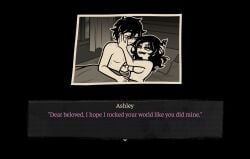 bublstep incest siblings brother_and_sister 1girls 1boy male female straight 2d the_coffin_of_andy_and_leyley ashley_graves andrew_graves english_text dialogue black_hair nude bed breasts after_sex cuddling bite_mark bite_marks scratches scratch_marks lying_on_bed caressing_face hand_on_cheek hand_in_hair eye_contact looking_at_each_other pink_eyes green_eyes couple