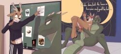 absurd_res anal anal_penetration anthro balls bdsm bodily_fluids bondage bound butt chapaevv cigarette clothed clothing deer dialogue digital_media_(artwork) duo english_text fan_character forester_(oc) genitals hi_res male male/male male_penetrated male_penetrating male_penetrating_male mammal nipples nude open_mouth penetration penis sex size_difference tape tape_bondage text