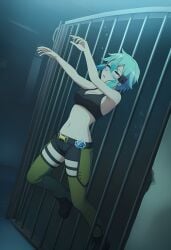 1girls ai_generated anime anime_girl asphyxiation drowned drowning female gun_gale_online labreed peril sinon solo sword_art_online underwater underwater_peril