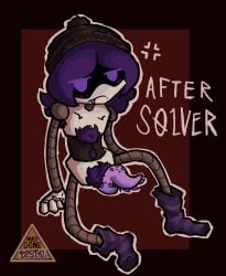 uzi_(murder_drones) nulogonepostal murder_drones worker_drone purple_hair purple_eyes robot futanari futa hairy tentacle_penis unusual_genitalia accurate_body_type self_upload artist_logo socks chest_hair armpit_hair pubic_hair