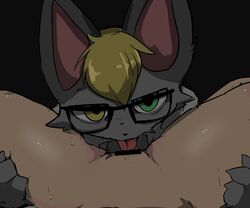 animal_crossing anthro blonde_hair bodily_fluids censored cunnilingus domestic_cat eyewear felid feline felis female female_on_anthro female_pov first_person_view front_view fur genitals glasses grey_body grey_fur h_rin0u0 hair half-closed_eyes heterochromia hi_res human human_on_anthro interspecies legs legs_grab looking_at_another looking_at_partner looking_at_viewer male male_focus male_on_human mammal narrowed_eyes nintendo oral pussy raymond_(animal_crossing) receiving_pov sex simple_background solo_focus spread_legs spreading straight submissive submissive_pov sweat thick_thighs thighs tongue tongue_out vaginal_penetration video_games