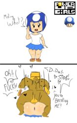 1boy 1girls 2koma anthro anus backsack block bottomless comic domination english_text exposed_anus female forced_exposure fully_clothed instant_loss_2koma male mario_(series) mating_press meow_fuck mini_mushroom miniskirt nintendo no_panties power_up power_up_girl pussy simple_background speech_bubble spread_ass straight talking text upskirt white_background