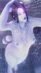 1girls 3d areolae blender breasts colonelyobo draenei female female_only horns ishura nipples nude shower showering world_of_warcraft